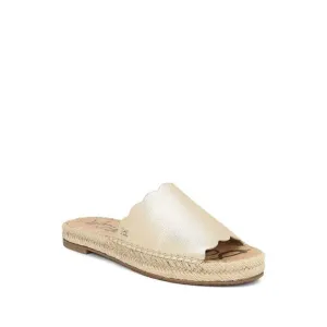 NWT SAM EDELMAN Womens Gold CorkFootbed Andy  Leather Espadrille Shoes 6.5 M