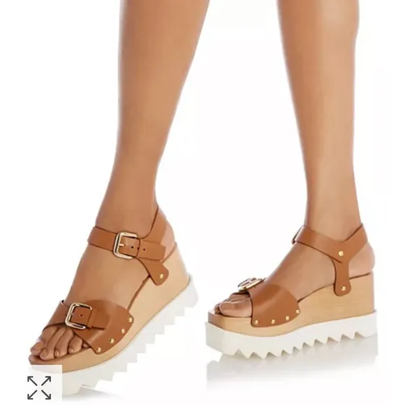 NWT Stella McCartney Brown Elyse Platform Sandals