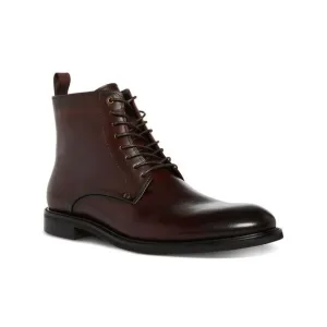 NWT STEVE MADDEN Mens Brown Front Heel Pull-Tab Yenith Leather Boots Shoes 11.5