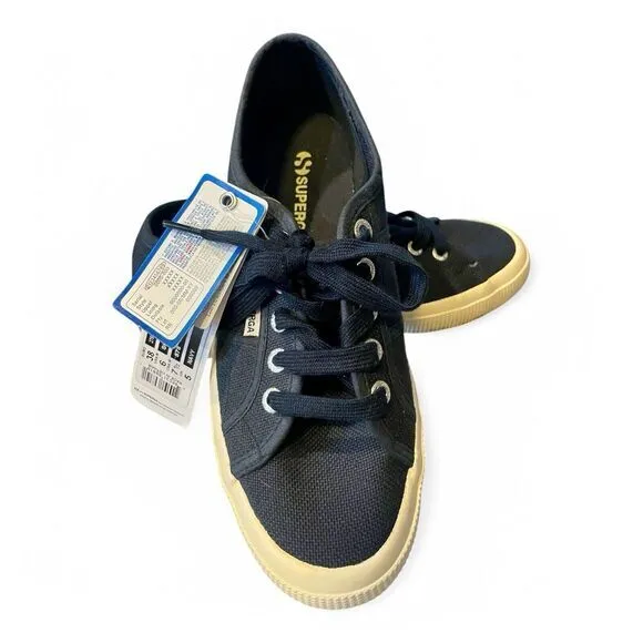 NWT‎ Superga Unisex Cotu Classic Sneaker Shoes Navy Canvas Men 6 ~ Women 7.5