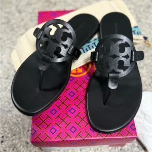 NWT Tory Burch Miller Soft Sandals - perfect black 8.5