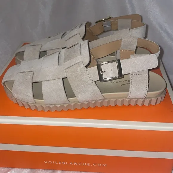 NWT VOILE BLANCHE ALICE Leather Sandals in Beige