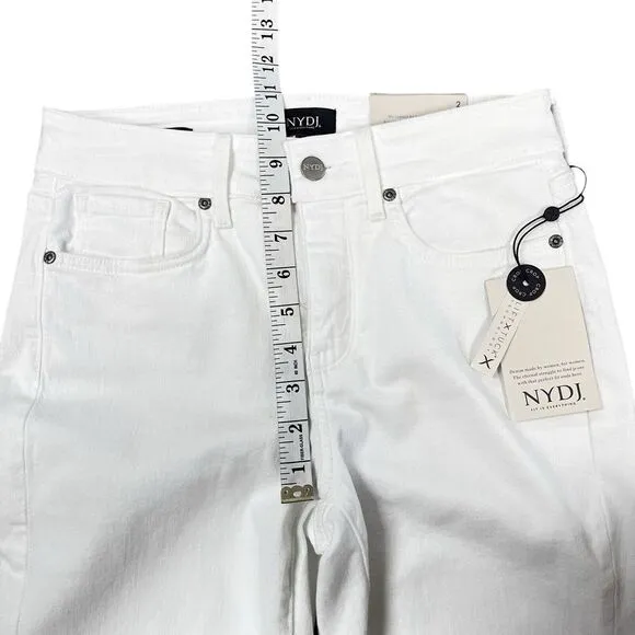 NYDJ Marilyn Straight Crop Lift&amp;Tuck‎ Denium Womens White Jeans Size 2 - NWT