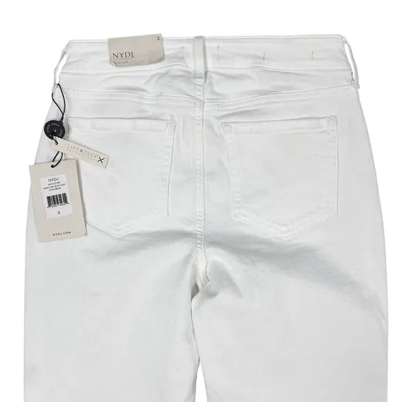 NYDJ Marilyn Straight Crop Lift&amp;Tuck‎ Denium Womens White Jeans Size 2 - NWT