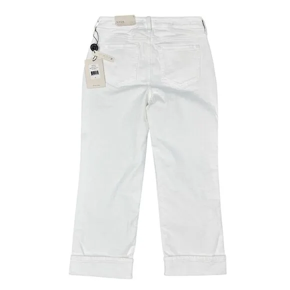 NYDJ Marilyn Straight Crop Lift&amp;Tuck‎ Denium Womens White Jeans Size 2 - NWT