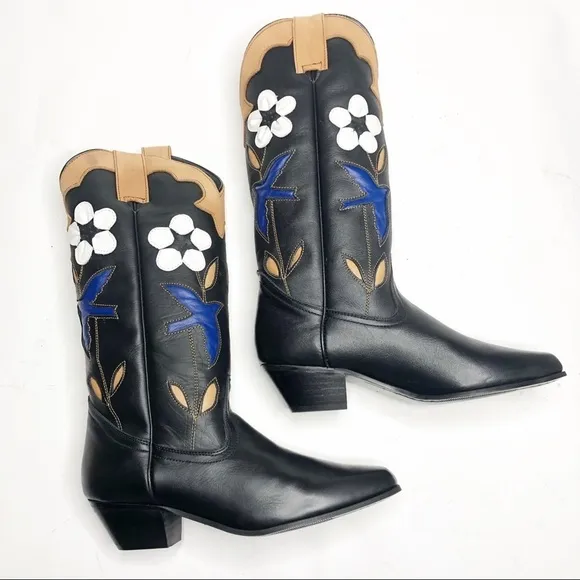 Oak Tree Farms | Chuparossa Black Retro Western Boots