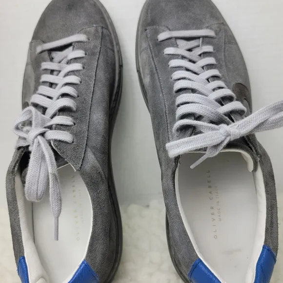Oliver Cabell Low 1 Pigment Othotic Men's Sneaker Size 8 Gray Gray Suede Shoes