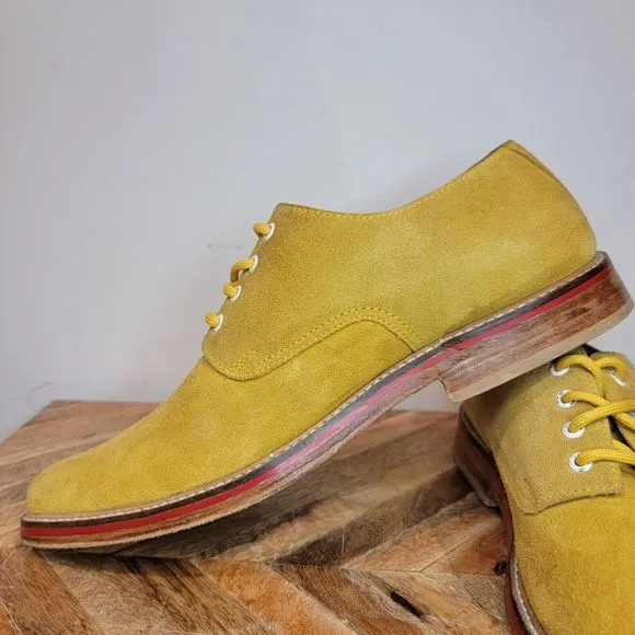 Oliver Clark Lace Men's Shoes Yellow  Suede Oxford Men's Size 9