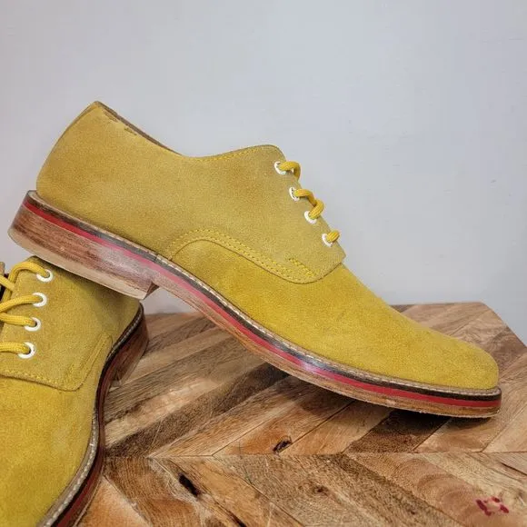 Oliver Clark Lace Men's Shoes Yellow  Suede Oxford Men's Size 9
