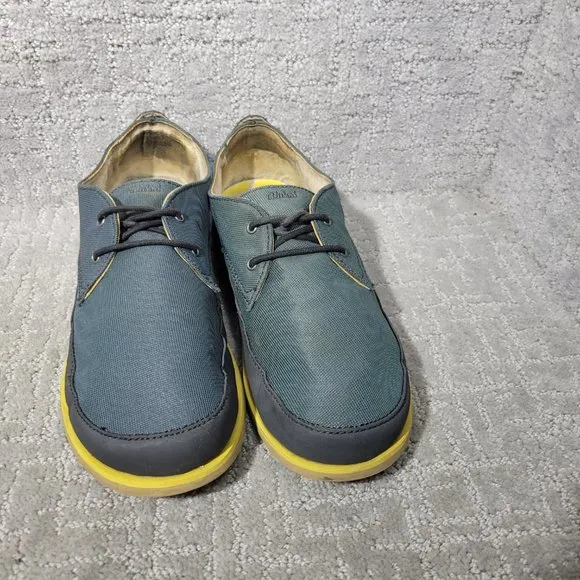 Olukai Honolulu Lace Mesh Mens Size 10 Dark Shadow Gray Derby Casual Shoes