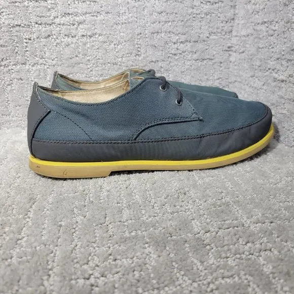 Olukai Honolulu Lace Mesh Mens Size 10 Dark Shadow Gray Derby Casual Shoes