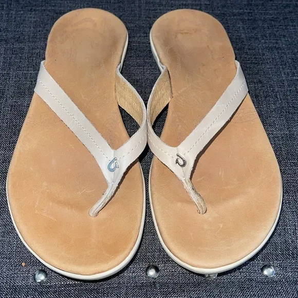 Olukai‎ Honu Sandals, Taupe, Size 6Like New