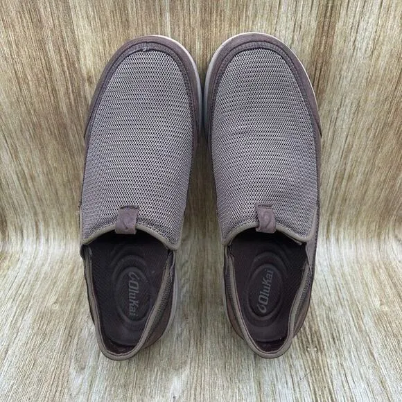 OluKai Makai Men's‎ Size 10 EU 43 Slip On Brown Mesh Shoes Low Top Sneakers