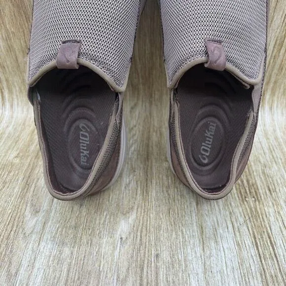 OluKai Makai Men's‎ Size 10 EU 43 Slip On Brown Mesh Shoes Low Top Sneakers
