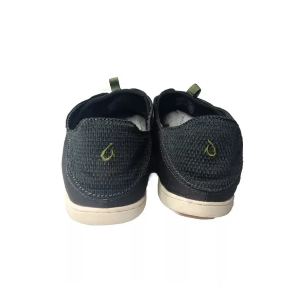 OluKai Men's Nohea Mesh Slip-on Shoes Black~ Green Size 11 M Retail $125