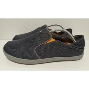 OLUKAI Mens Nohea Mesh Slip On Shoes Sz 11 Gray Convertible Boat Loafer Sneakers
