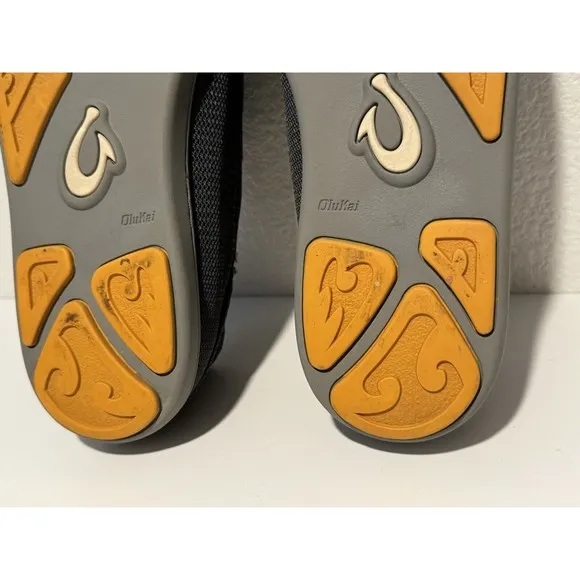 OLUKAI Mens Nohea Mesh Slip On Shoes Sz 11 Gray Convertible Boat Loafer Sneakers