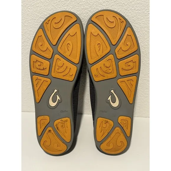 OLUKAI Mens Nohea Mesh Slip On Shoes Sz 11 Gray Convertible Boat Loafer Sneakers