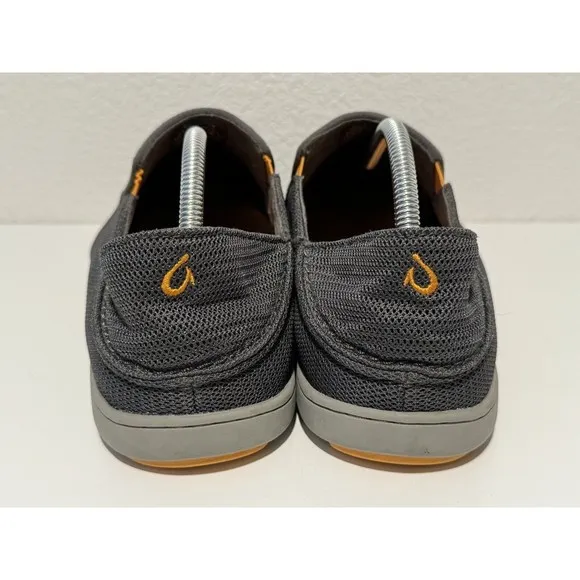 OLUKAI Mens Nohea Mesh Slip On Shoes Sz 11 Gray Convertible Boat Loafer Sneakers
