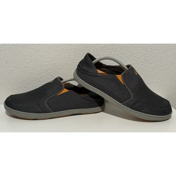 OLUKAI Mens Nohea Mesh Slip On Shoes Sz 11 Gray Convertible Boat Loafer Sneakers