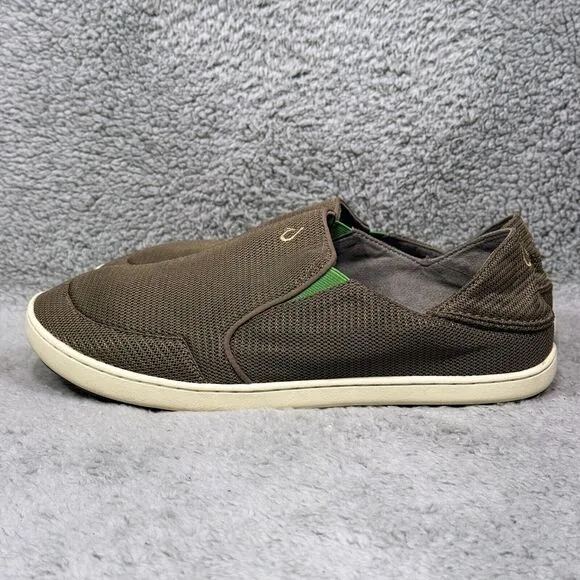 Olukai Nohea Mesh Mens Size 11.5 Slip On Sneakers Shoes Mustang Lime Peel
