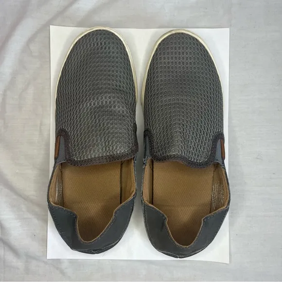 OluKai Pehuea Slip On Shoes Mesh Sneakers Gray Women Size 7.5
