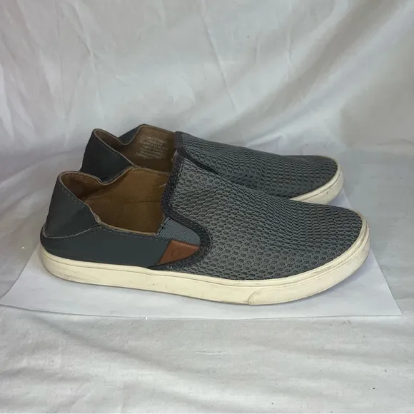 OluKai Pehuea Slip On Shoes Mesh Sneakers Gray Women Size 7.5
