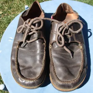Olukai Shoes Mens 8 Brown Ohana Lace Up Nubuck Leather Slip Ons Loafers