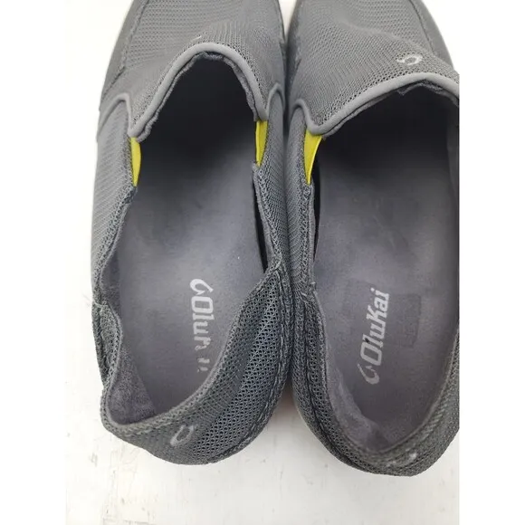 Olukia Nohea Mesh Men's Size 11.5 Gray Slip-On Shoes Casual Sneakers EUR 44.5