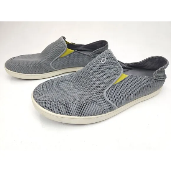 Olukia Nohea Mesh Men's Size 11.5 Gray Slip-On Shoes Casual Sneakers EUR 44.5