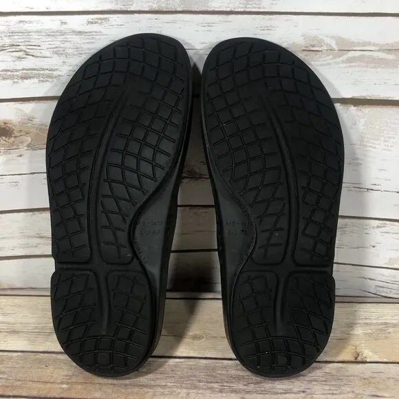 Oofos Ooahh Slip On Sandals Mens Size 9 Recovery Casual Comfort Black Rubber