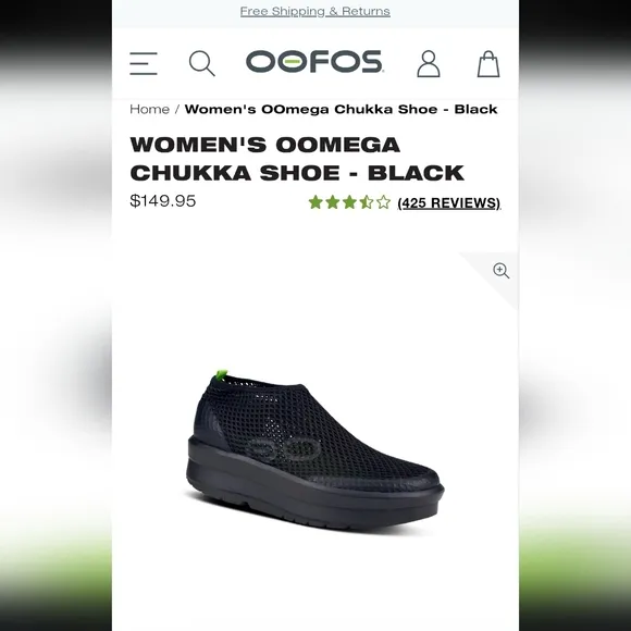 OOFOS Women's OOMEGA Chukka recovery shoes size 9