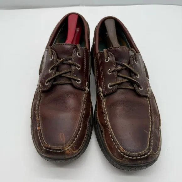Orvis Boat Shoes Mens 10.5 Leather Lace Casual Fishing Y2K 86005 Brown