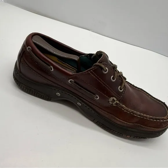 Orvis Boat Shoes Mens 10.5 Leather Lace Casual Fishing Y2K 86005 Brown
