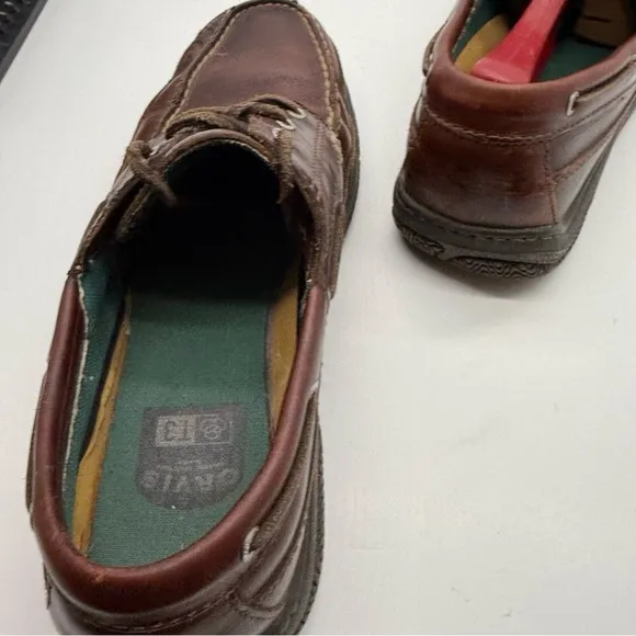 Orvis Boat Shoes Mens 10.5 Leather Lace Casual Fishing Y2K 86005 Brown