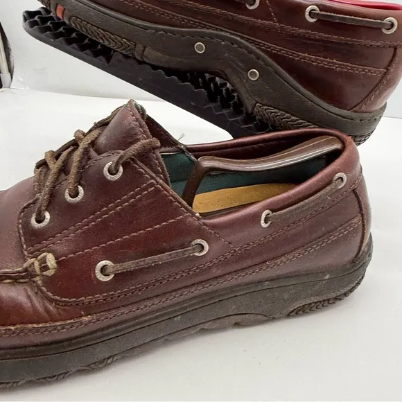 Orvis Boat Shoes Mens 10.5 Leather Lace Casual Fishing Y2K 86005 Brown