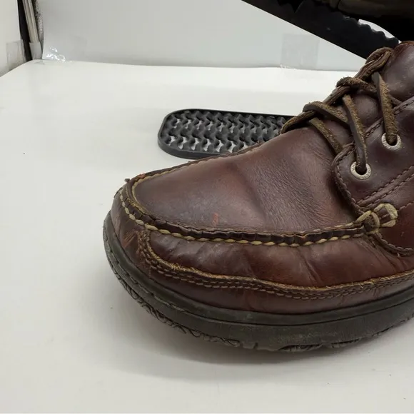 Orvis Boat Shoes Mens 10.5 Leather Lace Casual Fishing Y2K 86005 Brown
