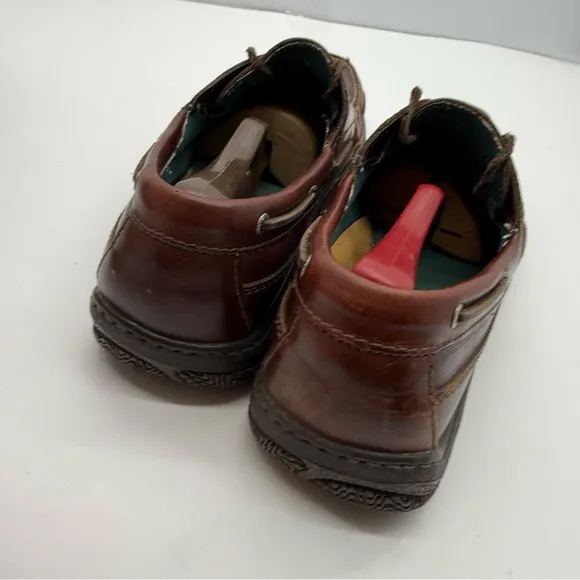 Orvis Boat Shoes Mens 10.5 Leather Lace Casual Fishing Y2K 86005 Brown