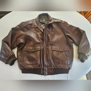 Orvis Genuine Lamb Leather Bomber Jacket Brown XXL