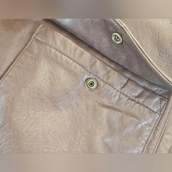 Orvis Genuine Lamb Leather Bomber Jacket Brown XXL