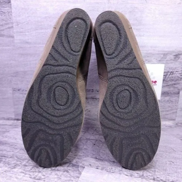 OTBT Dodge Pull on Suede Wedge Ankle Boot Taupe Brown Women's sz 9.5 NEW