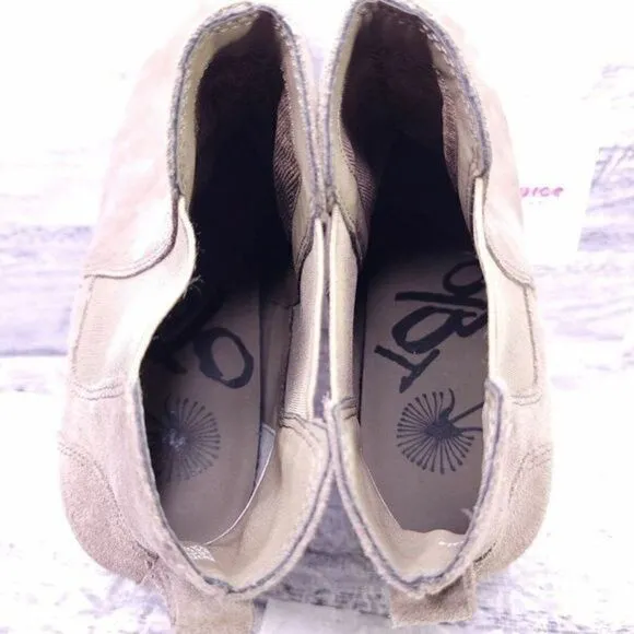 OTBT Dodge Pull on Suede Wedge Ankle Boot Taupe Brown Women's sz 9.5 NEW