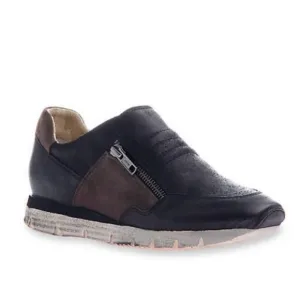 OTBT Sewell Black Brown Leather Fashion Sneakers Shoes Slip-ons Womens 7.5M