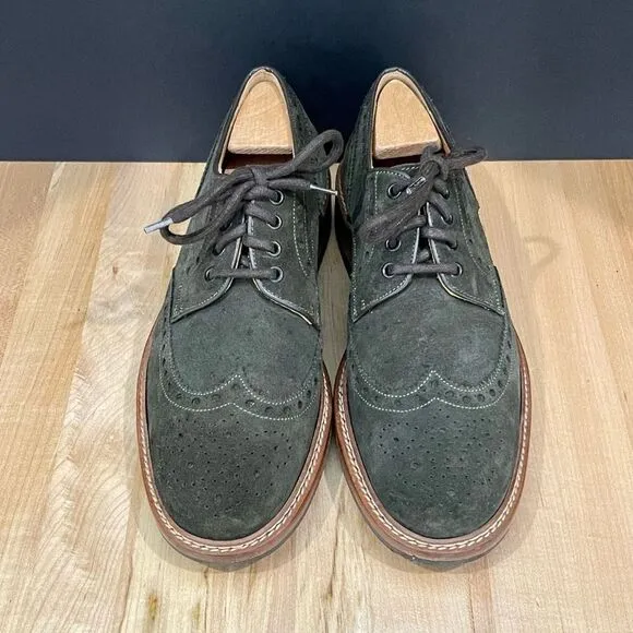 Paco Rodriguez Dark Green Suede Wingtips. Like new! Size 42/US 9.5-10.
