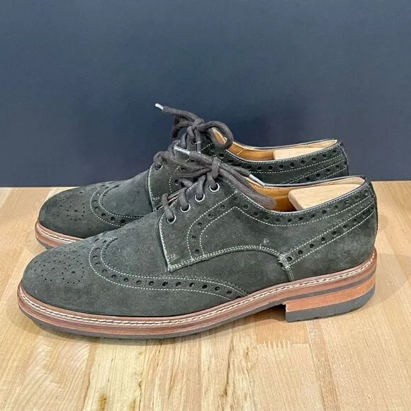 Paco Rodriguez Dark Green Suede Wingtips. Like new! Size 42/US 9.5-10.