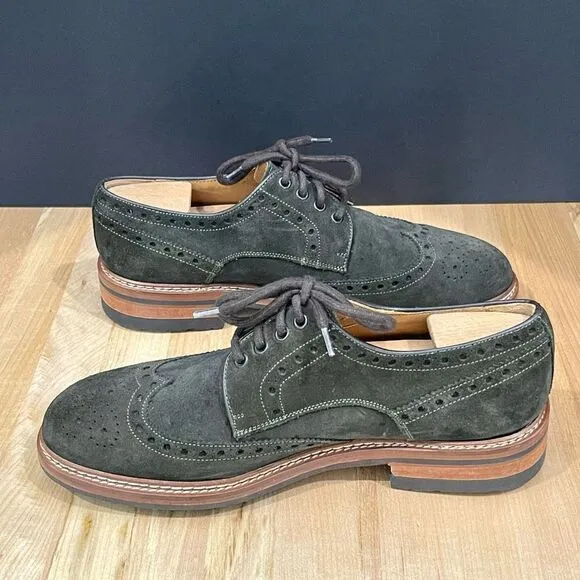 Paco Rodriguez Dark Green Suede Wingtips. Like new! Size 42/US 9.5-10.