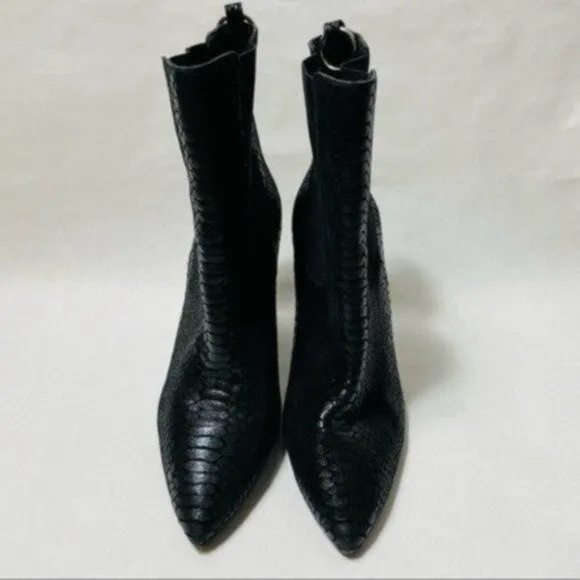 Paige Kingston Black Snake Heeled Boots