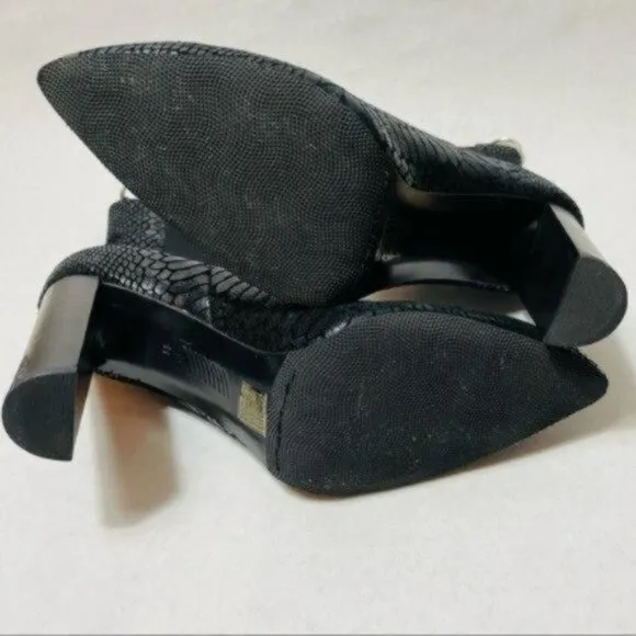 Paige Kingston Black Snake Heeled Boots