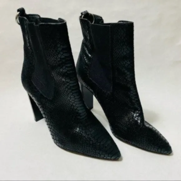 Paige Kingston Black Snake Heeled Boots
