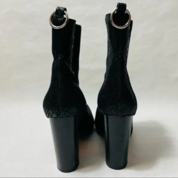 Paige Kingston Black Snake Heeled Boots